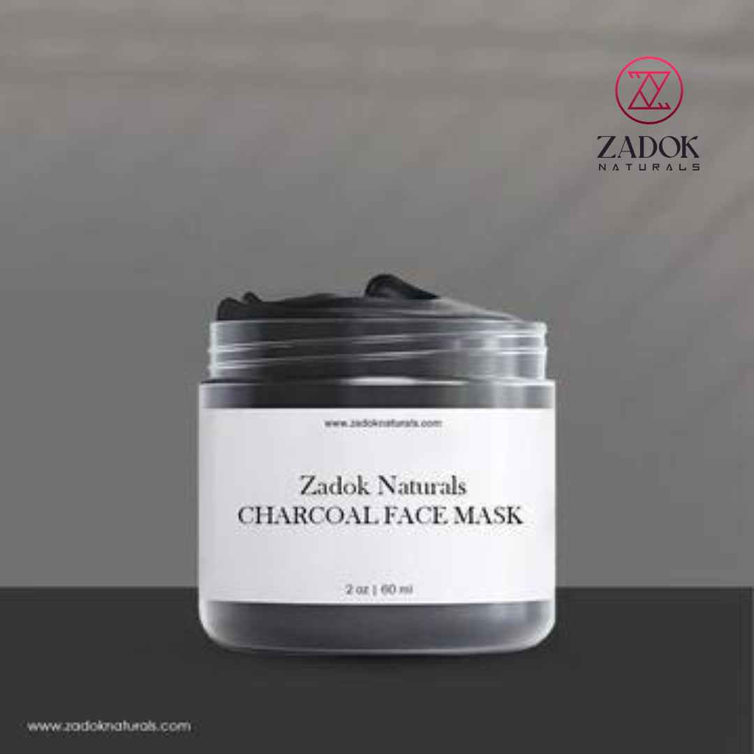 Charcoal face mask in a sleek jar mockup, showcasing deep black tones and a modern, detox-inspired look.