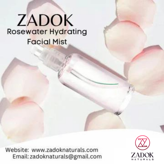 Rosewater hydrating facial mist in a sleek spray bottle mockup, featuring soft pink tones and a refreshing, soothing aesthetic.