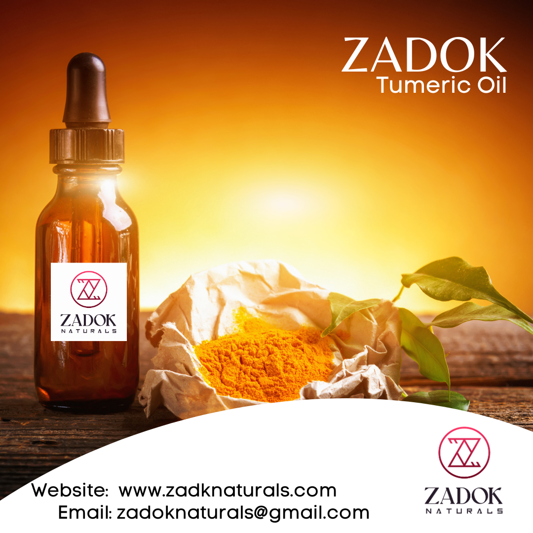 Turmeric oil in a small glass bottle, golden-yellow liquid highlighting its natural herbal essence.